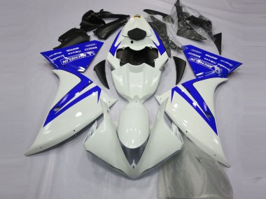 Gloss White and Blue 2012-2014 R1 Motorcycle Fairings