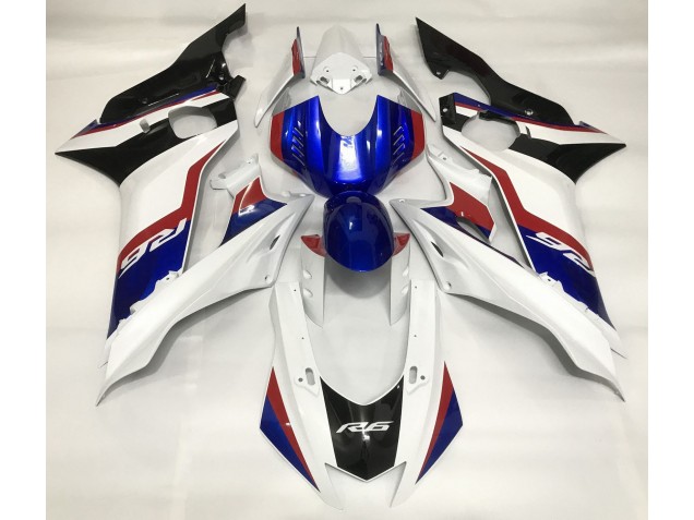 Gloss White and Deep Blue 2017-2021 R6 Motorcycle Fairings Gloss White and Deep Blue 2017-2021 R6 Motorcycle Fairings