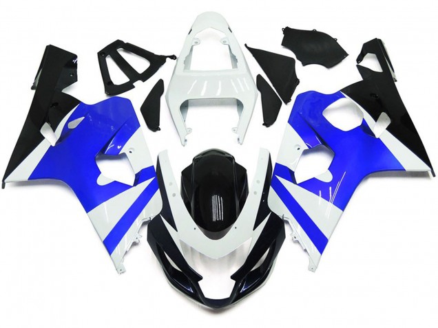 Gloss White and Gloss Blue 2004-2005 GSXR 600-750 Motorcycle Fairings Gloss White and Gloss Blue 2004-2005 GSXR 600-750 Motorcycle Fairings