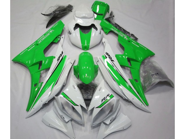 Gloss White and Green 2006-2007 R6 Motorcycle Fairings Gloss White and Green 2006-2007 R6 Motorcycle Fairings