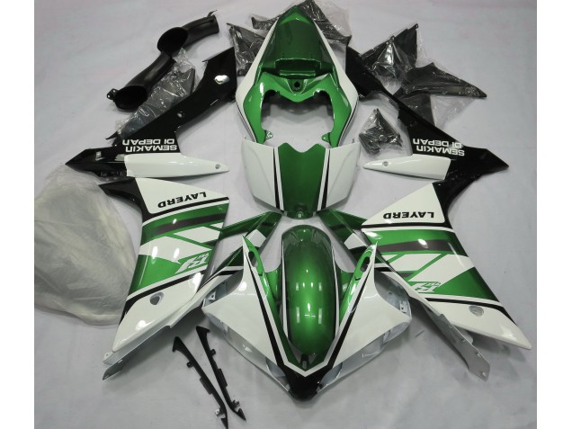 Gloss White and Green 2007-2008 R1 Motorcycle Fairings Gloss White and Green 2007-2008 R1 Motorcycle Fairings
