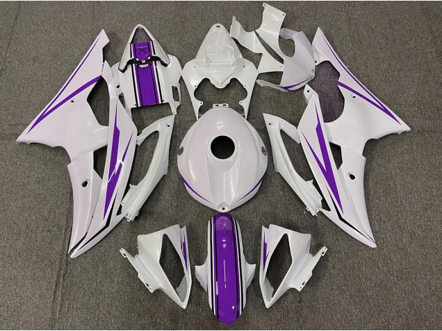 Gloss White and Purple 2008-2016 R6 Motorcycle Fairings Gloss White and Purple 2008-2016 R6 Motorcycle Fairings