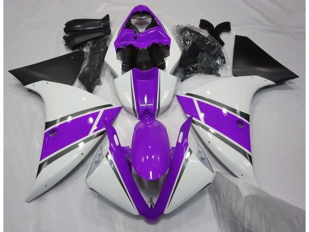 Gloss White and Purple 2009-2011 R1 Motorcycle Fairings Gloss White and Purple 2009-2011 R1 Motorcycle Fairings