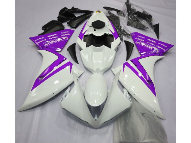 Gloss White and Purple 2012-2014 R1 Motorcycle Fairings Gloss White and Purple 2012-2014 R1 Motorcycle Fairings