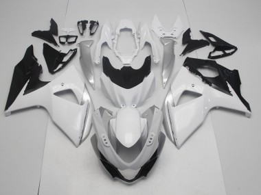 Gloss White and Silver 2009-2016 GSXR 1000 Motorcycle Fairings