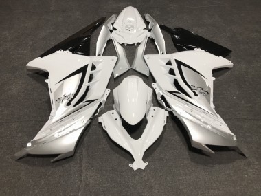 Gloss White and Silver 2013-2018 Ninja 300 Motorcycle Fairings