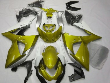 Gloss Yellow & White 2009-2016 GSXR 1000 Motorcycle Fairings