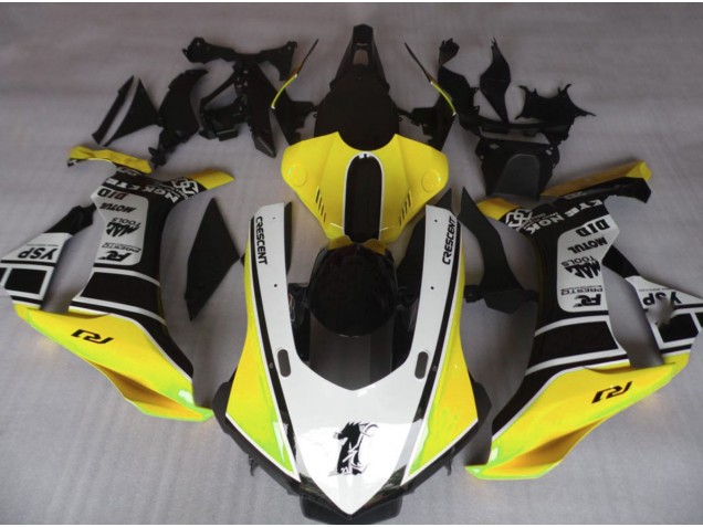 Gloss Yellow & White 2015-2019 R1 Motorcycle Fairings Gloss Yellow & White 2015-2019 R1 Motorcycle Fairings