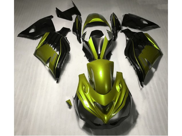 Gloss Yellow and Black 2012-2021 ZX14R Motorcycle Fairings Gloss Yellow and Black 2012-2021 ZX14R Motorcycle Fairings