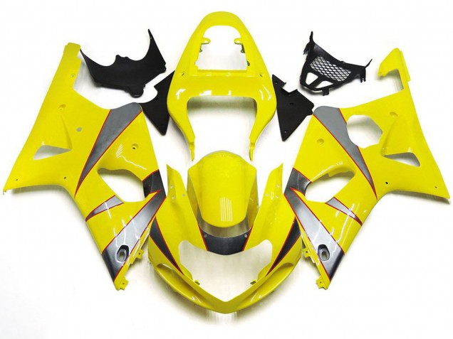 Gloss Yellow and Silver R Kit 2000-2002 GSXR 1000 Motorcycle Fairings Gloss Yellow and Silver R Kit 2000-2002 GSXR 1000 Motorcycle Fairings