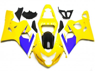 Gloss Yellow and Vibrant Blue Custom 2004-2005 GSXR 600-750 Motorcycle Fairings