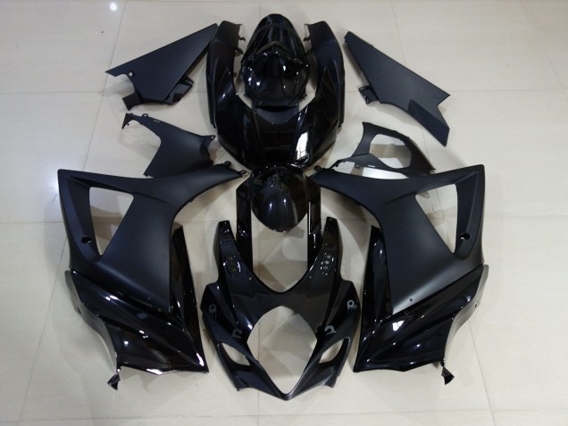 Gloss and Matte Black Plain 2007-2008 GSXR 1000 Motorcycle Fairings Gloss and Matte Black Plain 2007-2008 GSXR 1000 Motorcycle Fairings