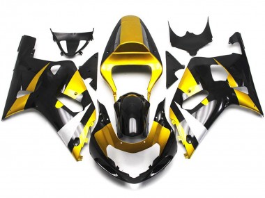 Gold and Gloss Black Style 2001-2003 GSXR 600-750 Motorcycle Fairings