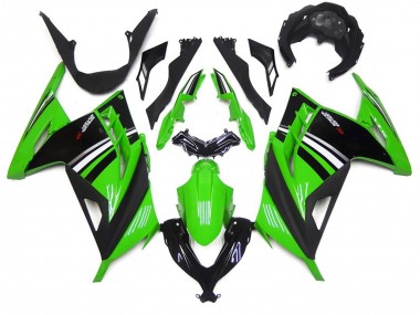 Green Black and White Gloss 2013-2018 Ninja 300 Motorcycle Fairings
