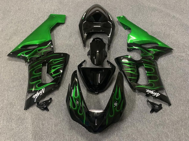 Green Flame 2005-2006 ZX6R Motorcycle Fairings Green Flame 2005-2006 ZX6R Motorcycle Fairings