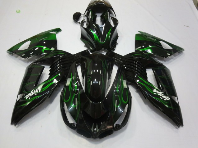 Green Flame 2006-2011 ZX14R Motorcycle Fairings Green Flame 2006-2011 ZX14R Motorcycle Fairings