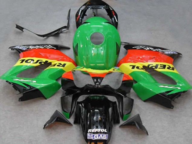 Green Repsol 2002-2012 VFR800 Motorcycle Fairings Green Repsol 2002-2012 VFR800 Motorcycle Fairings