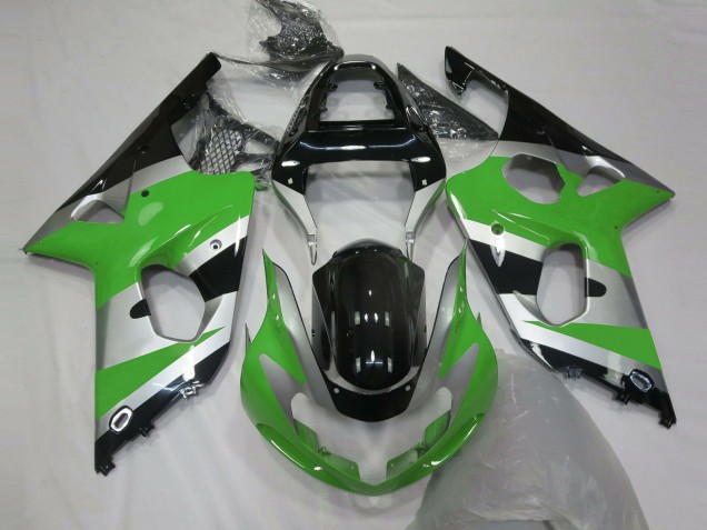 Green Silver OEM Style 2000-2002 GSXR 1000 Motorcycle Fairings Green Silver OEM Style 2000-2002 GSXR 1000 Motorcycle Fairings