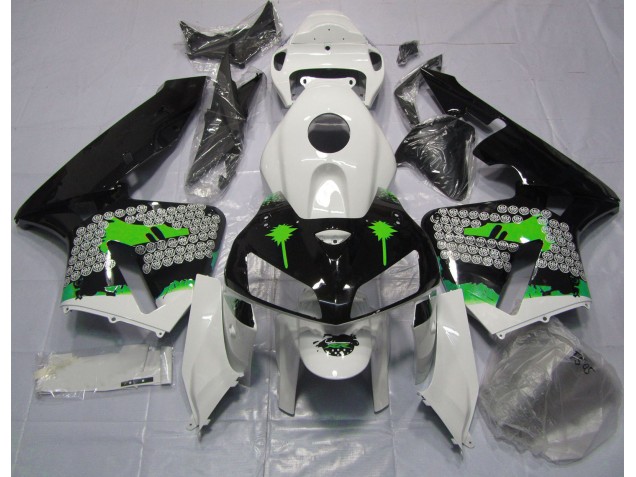 Green Splatter on Gloss Black 2005-2006 CBR600RR Motorcycle Fairings Green Splatter on Gloss Black 2005-2006 CBR600RR Motorcycle Fairings