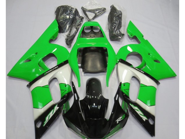 Green White and Black 1998-2002 R6 Motorcycle Fairings Green White and Black 1998-2002 R6 Motorcycle Fairings