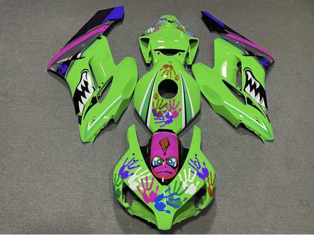 Green and Purple Shark 2004-2005 CBR1000RR Motorcycle Fairings Green and Purple Shark 2004-2005 CBR1000RR Motorcycle Fairings