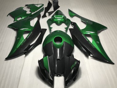 Green w Carbon Fiber Style 2008-2016 R6 Motorcycle Fairings