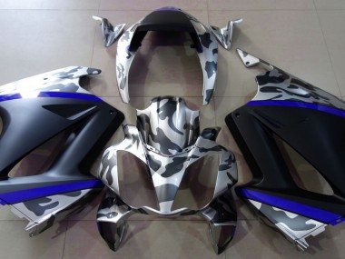 Grey Camouflage & Blue 2002-2012 VFR800 Motorcycle Fairings