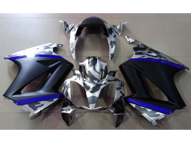 Grey Camouflage & Blue 2002-2012 VFR800 Motorcycle Fairings Grey Camouflage & Blue 2002-2012 VFR800 Motorcycle Fairings
