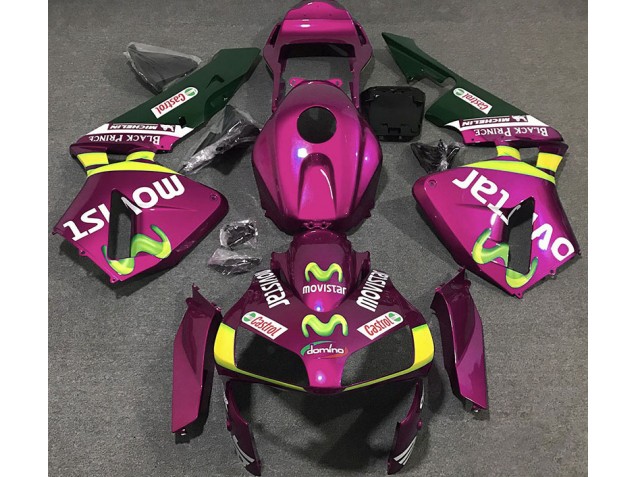 Hot Pink Movistar 2003-2004 CBR600RR Motorcycle Fairings Hot Pink Movistar 2003-2004 CBR600RR Motorcycle Fairings
