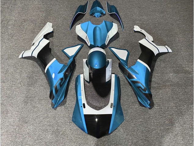 Light Blue & Carbon Fiber Accents 2015-2019 R1 Motorcycle Fairings