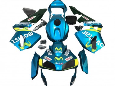 Light Blue Movistar 2003-2004 CBR600RR Motorcycle Fairings
