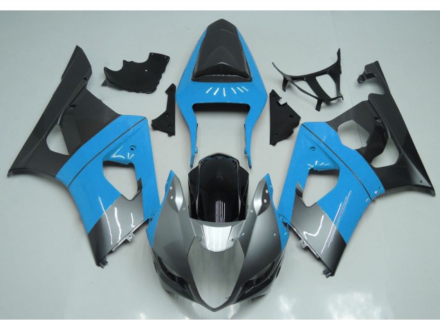 Light Blue Silver and Black 2003-2004 GSXR 1000 Motorcycle Fairings Light Blue Silver and Black 2003-2004 GSXR 1000 Motorcycle Fairings