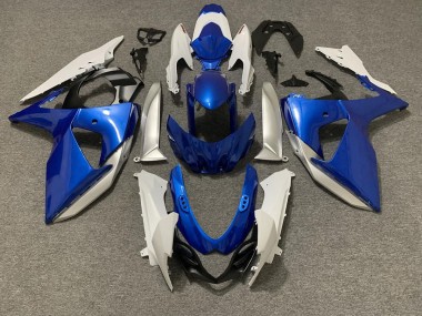 Light Blue & White 2009-2016 GSXR 1000 Motorcycle Fairings