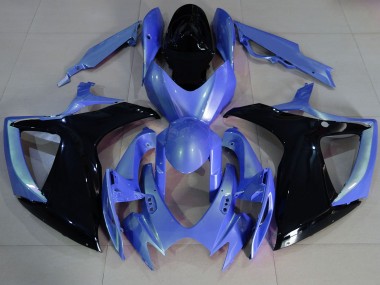 Light Blue and Black 2006-2007 GSXR 600-750 Motorcycle Fairings