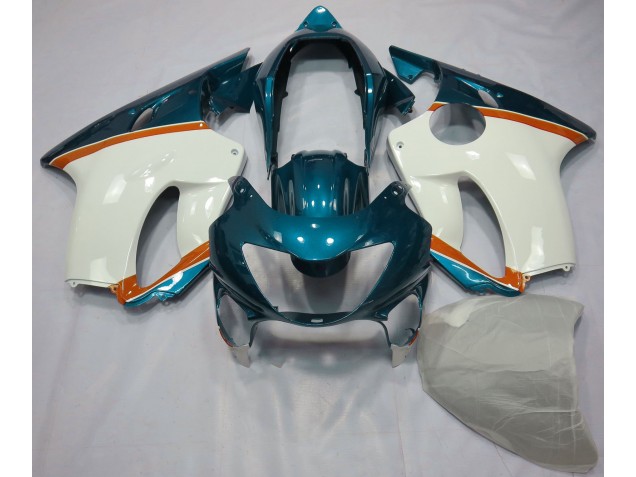 Light Blue and Orange 1999-2000 CBR600 F4 Motorcycle Fairings Light Blue and Orange 1999-2000 CBR600 F4 Motorcycle Fairings