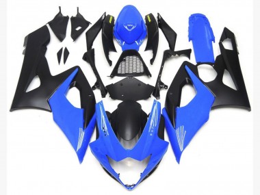Light Gloss Blue and Matte Black Lowers 2005-2006 GSXR 1000 Motorcycle Fairings
