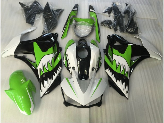 Lime Green and White Shark 2015-2018 R3 Motorcycle Fairings Lime Green and White Shark 2015-2018 R3 Motorcycle Fairings