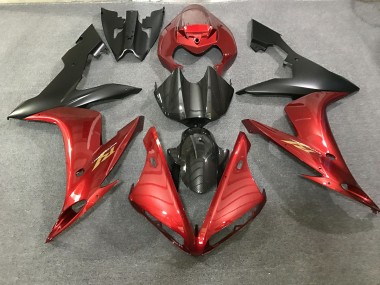 Maroon Red and Carbon Fiber Style 2004-2006 R1 Motorcycle Fairings