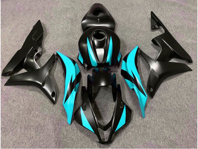 Matte Black & Cyan Design 2007-2008 CBR600RR Motorcycle Fairings Matte Black & Cyan Design 2007-2008 CBR600RR Motorcycle Fairings