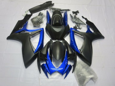 Matte Black Gloss Blue 2006-2007 GSXR 600-750 Motorcycle Fairings
