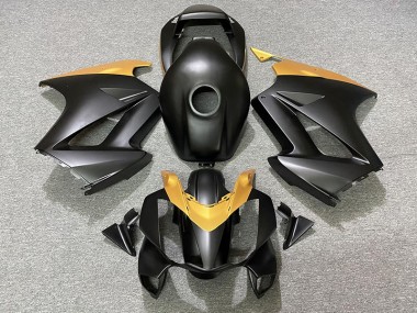 Matte Black & Gold 2002-2012 VFR800 Motorcycle Fairings