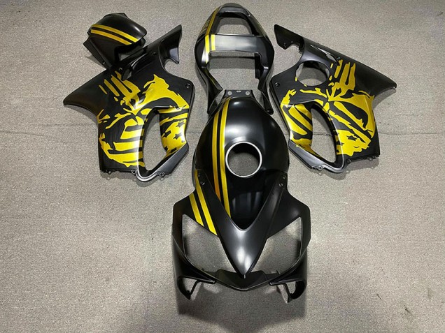 Matte Black & Gold Skull 2001-2003 CBR600 F4i Motorcycle Fairings Matte Black & Gold Skull 2001-2003 CBR600 F4i Motorcycle Fairings