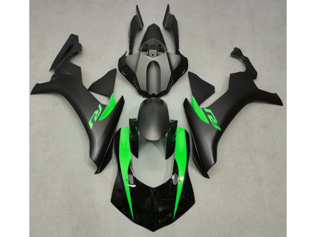 Matte Black & Green 2015-2019 R1 Motorcycle Fairings Matte Black & Green 2015-2019 R1 Motorcycle Fairings