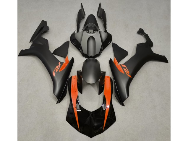 Matte Black & Orange 2015-2019 R1 Motorcycle Fairings Matte Black & Orange 2015-2019 R1 Motorcycle Fairings