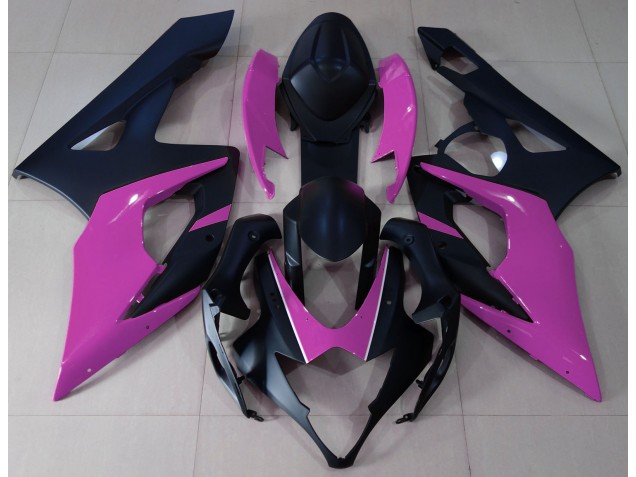 Matte Black & Pink 2005-2006 GSXR 1000 Motorcycle Fairings Matte Black & Pink 2005-2006 GSXR 1000 Motorcycle Fairings