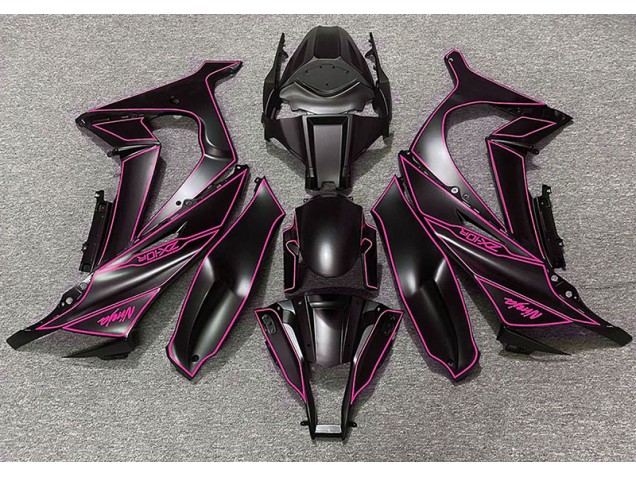 Matte Black & Pink Lining 2011-2015 ZX10R Motorcycle Fairings Matte Black & Pink Lining 2011-2015 ZX10R Motorcycle Fairings