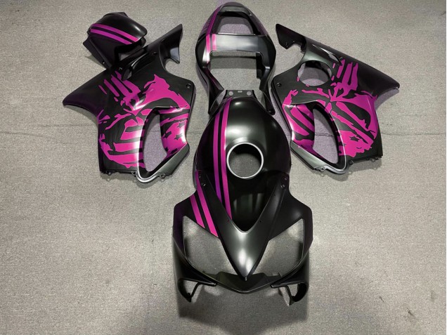 Matte Black & Pink Skull 2001-2003 CBR600 F4i Motorcycle Fairings Matte Black & Pink Skull 2001-2003 CBR600 F4i Motorcycle Fairings