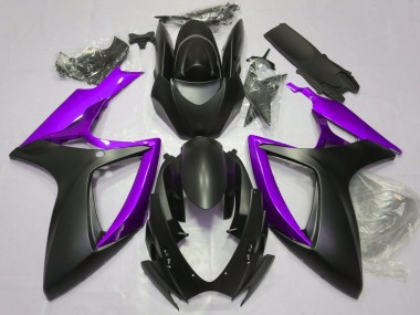 Matte Black & Purple 2006-2007 GSXR 600-750 Motorcycle Fairings