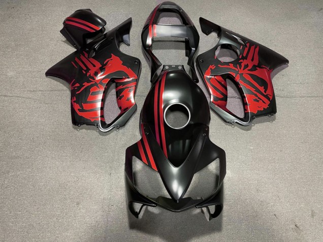Matte Black & Red Skull 2001-2003 CBR600 F4i Motorcycle Fairings Matte Black & Red Skull 2001-2003 CBR600 F4i Motorcycle Fairings