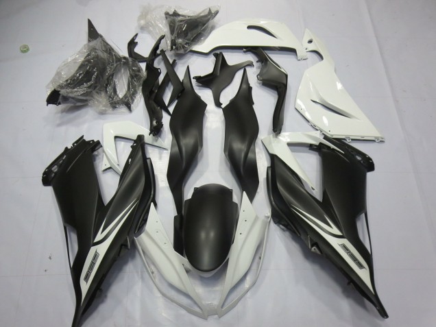 Matte Black White 2013-2018 ZX6R Motorcycle Fairings Matte Black White 2013-2018 ZX6R Motorcycle Fairings